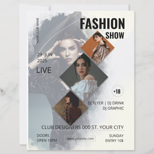 Fashion Show Flyer Template  (正面)
