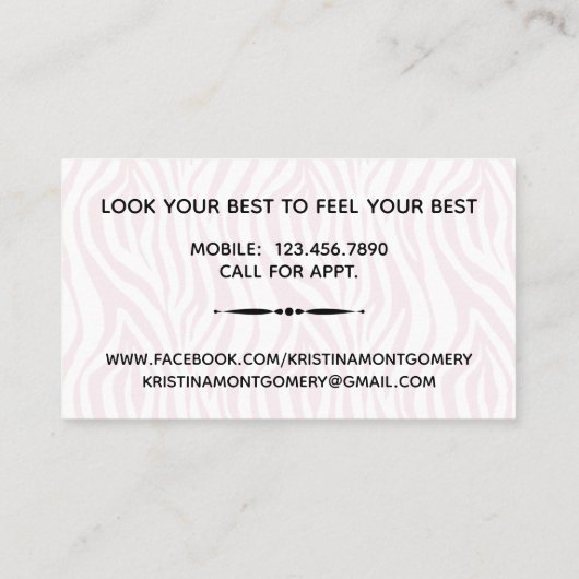 Fashion Stylist Shopper Gal 名刺 (裏面)