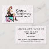 Fashion Stylist Shopper Gal Business Card 名刺 (正面/裏面)