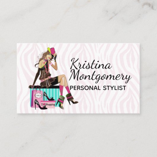 Fashion Stylist Shopper Gal Business Card 名刺 (正面)