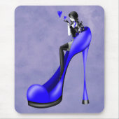 Fashionable Lady in Stiletto Blue Mouse Mat マウスパッド (正面)