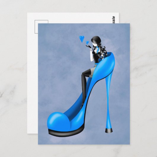 Fashionable Lady in Stiletto  Postcard ポストカード (正面/裏面)
