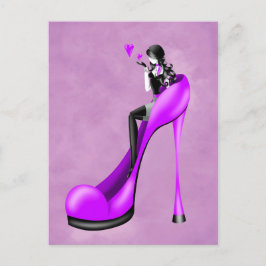 Fashionable Lady in Stiletto  Postcard ポストカード