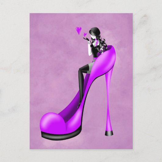 Fashionable Lady in Stiletto Postcard ポストカード (正面)