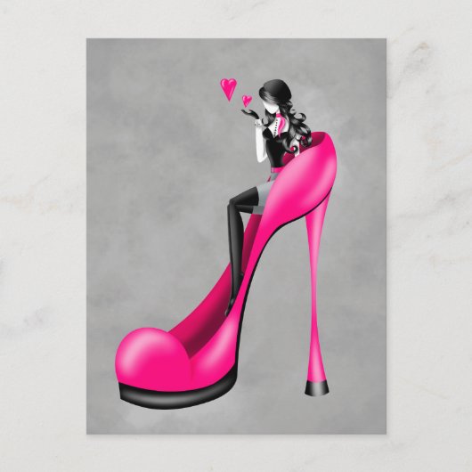 Fashionable Lady in Stiletto  Postcard ポストカード (正面)