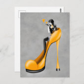 Fashionable Lady in Stiletto  Postcard ポストカード (正面/裏面)
