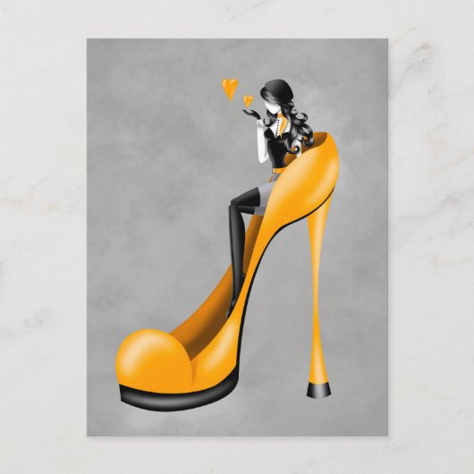 Fashionable Lady in Stiletto  Postcard ポストカード (正面)