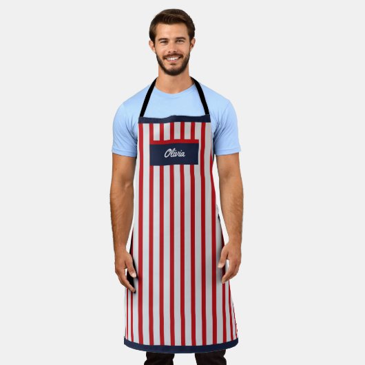 Fashionable Long Patterned Apron for Men and Women エプロン (着用した状態)