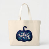 fashionable Text on pumpkin for Thanksgiving  ラージトートバッグ (正面)