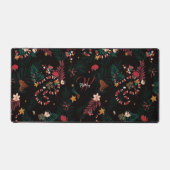 Fashionable & Unique Red Snake Mix Floral Black デスクマット (正面)