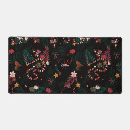  Fashionable & Unique Red Snake Mix Floral Black デスクマット