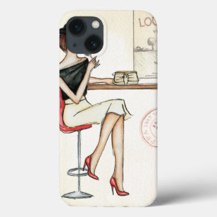 Fashionable Woman Drinking Wine iPhone 13ケース