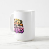 Fashionably Delayed Funny Typography  コーヒーマグカップ (正面左)