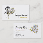 Fashionillustrationの美しいビジネス蝶 名刺 (正面/裏面)