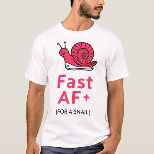 「Fast AF：スニーカー着用カタツムリTシャツ」 Tシャツ (正面)