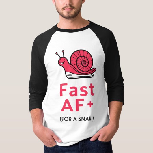 「Fast AF：スニーカー着用カタツムリTシャツ」 Tシャツ (正面)