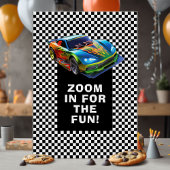 Fast and fun race car birthday party design 招待状