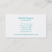 Fast Autoco名刺，ティール（緑がかった色） 名刺 (裏面)