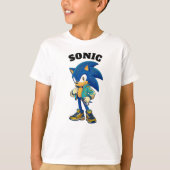 Fast Blue Hedgehog Kids T-Shirt 🌀💙✨ | Speed Cart Tシャツ (正面)