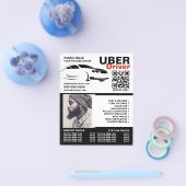 Fast Carロゴ、写真、Uberドライバ、価格表 チラシ (シングル)