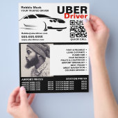 Fast Carロゴ、写真、Uberドライバ、価格表 チラシ (手)