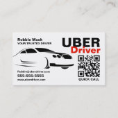 Fast Carロゴ、写真、Uberドライバ、価格表 名刺 (正面)