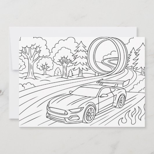 Fast Car 5th Birthday Party Theme 招待状 (裏面)