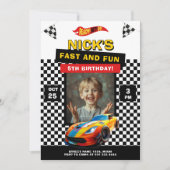 Fast Car Birthday Party写真 招待状 (正面)