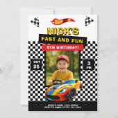 Fast Car Birthday Party Fun 招待状 (正面)