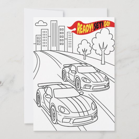 Fast Car Birthday Party Fun 招待状 (裏面)