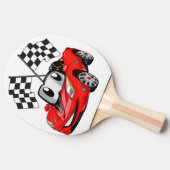 Fast Car Cartoonフラグレース-背面の色を選択 卓球ラケット (横)