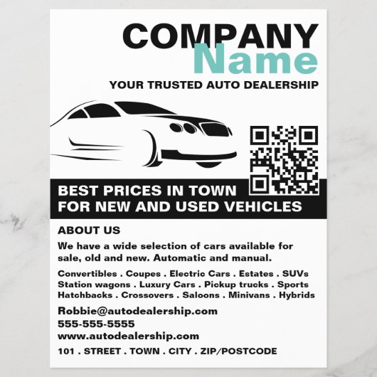 Fast Car Logo、Auto Dealership 広告's チラシ (正面)