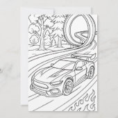 Fast Cars Racing Birthday Party 招待状 (裏面)