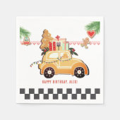 Fast Cars Sweet Gingerbread Car Christmas Birthday スタンダードカクテルナプキン (正面)
