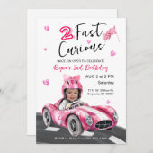 Fast Curious Any Age Birthday Photo Invitation 招待状 (正面/裏面)