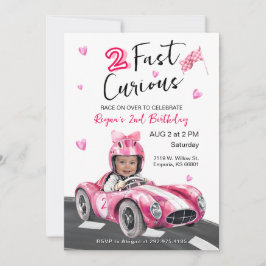 Fast Curious Any Age Birthday Photo Invitation 招待状