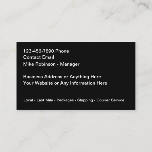 Fast Delivery Service Courier Business Card 名刺 (裏面)