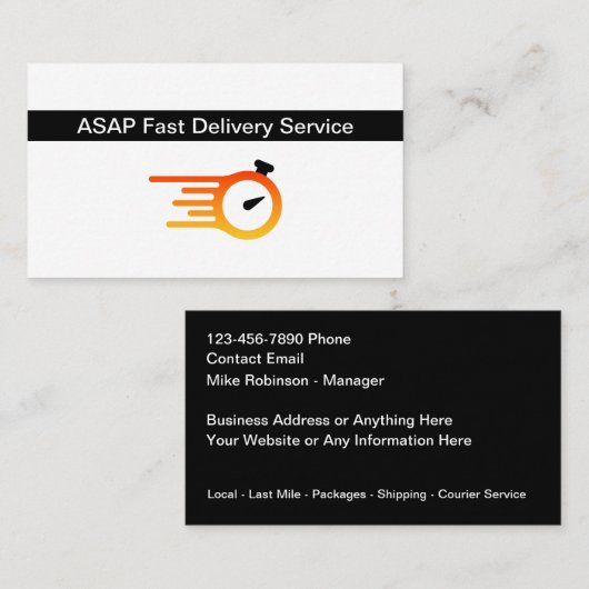 Fast Delivery Service Courier Business Card 名刺 (正面/裏面)