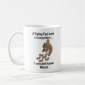 Fast Eating Squirrel Funny Quote コーヒーマグカップ (左)