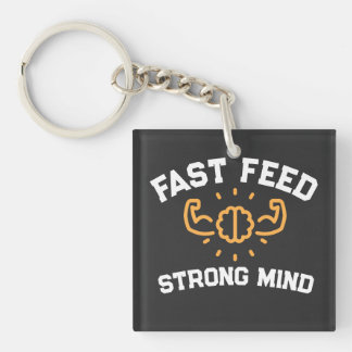 Fast Feed Strong Mind ジム 引用 キーホルダー
