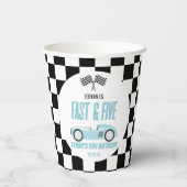 Fast & Five Blue Race Car 5th Birthdayパーティー 紙コップ (裏面)