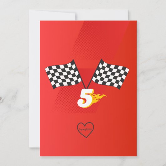 Fast Five, Picture Racing 5th Birthday 招待状 (裏面)