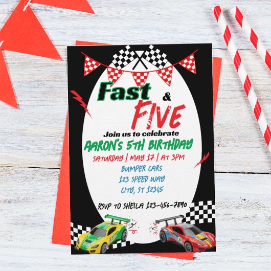 Fast & Five, Racing 5th Birthday 招待状