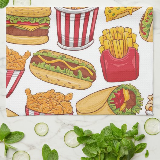 Fast Food  キッチンタオル (折り畳み)