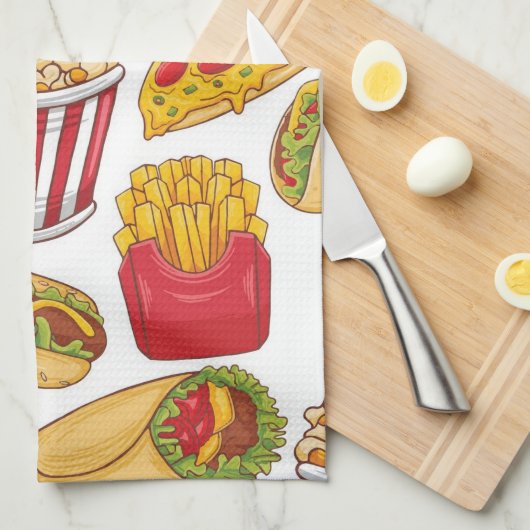 Fast Food  キッチンタオル (四つ折り)
