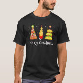 Fast Food Christmas Tree Taco Pizza French Fries C Tシャツ (正面)