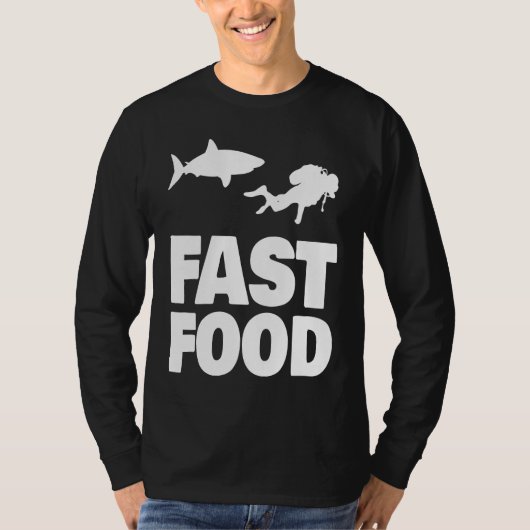 Fast Food Diver Shark Scuba Diving Diver Cute Tシャツ (正面)