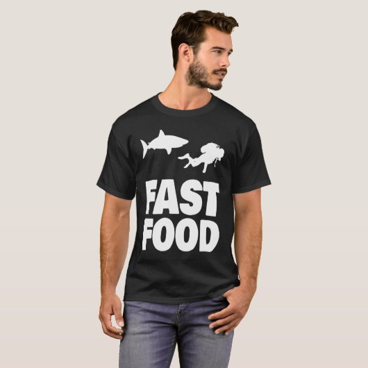 Fast Food Diver Shark Scuba Diving Diver Cute Tシャツ (正面フル)