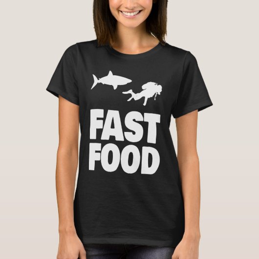 Fast Food Diver Shark Scuba Diving Diver Cute Tシャツ (正面)