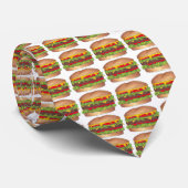 Fast Food Foodie Hamburger Cheeseburger Burger Tie ネクタイ (ロール)